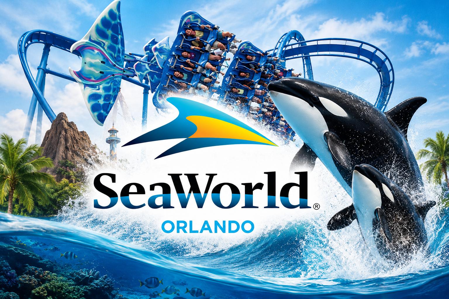 Orcas y montaña rusa en SeaWorld Orlando